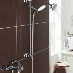 Klassique Thermostatic Shower Valve with Fixed Head & Riser Rail Kit - Kartell UK | Traditional Shower Valves -Bathroom Sales Shop klassique riser rail 1