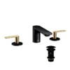 Jaquar Laguna Matt Black & Gold 3 Hole Lever Basin Mixer Tap - Premium Bathroom Tap -Bathroom Sales Shop lag bgm 3hole lvr basin