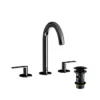 Jaquar Laguna Black Chrome 3 Hole Lever Basin Mixer Tap With Curved Spout | Premium Bathroom Tap -Bathroom Sales Shop laguna black chrome lever 3 hole
