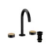 Jaquar Laguna Matt Black & Gold 3 Hole Basin Mixer Tap with Curved Spout - Premium Bathroom Tap -Bathroom Sales Shop laguna black gold 3 hole