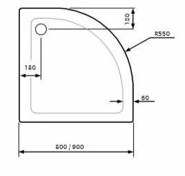 Lakes Low Profile Quadrant Shower Tray - 800 x 800mm | Durable & Stylish 5 Lakes Low Profile Quadrant Shower Tray - 800 x 800mm | Durable & Stylish - Image 3