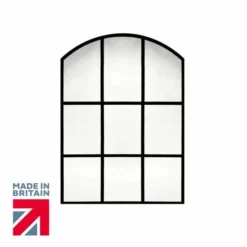 Roman Arched Black Grid Mirror MIR02 - Stylish Bathroom Mirror