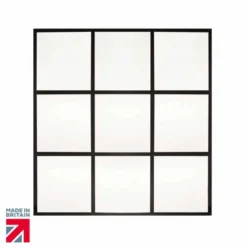 Roman Square Black Grid Mirror MIR01 - Stylish Non-Illuminated Bathroom Mirror