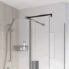 Roman Square Black Wetroom Glass Straight Side Panel Bracing Kit - LBBKT90SQB | Premium Wetroom Shower Screen Support -Bathroom Sales Shop lbbkt90sqb