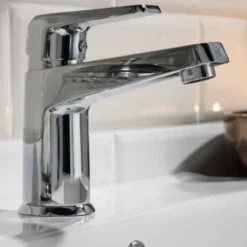 Linton Bathroom Basin Monobloc Mixer Tap with Sprung Waste - HighLife Bathrooms | Chrome Finish | Basin & Bathroom Taps -Bathroom Sales Shop linton basin tap
