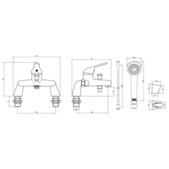 Magpie Bath/Shower Mixer - Modern Chrome Bathroom Tap with Dual Handles -Bathroom Sales Shop magpie bath shower mixer tech