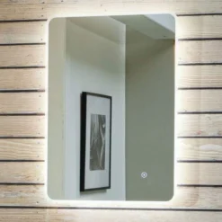 Scudo Vivid LED Bathroom Mirror With Demister - 500 X 700mm - Modern Illuminated Anti-Fog Bathroom Mirror