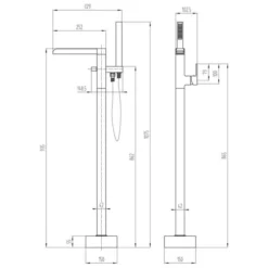 Muscovy Floor Standing Bath/Shower Mixer Tap | Modern Bathroom Taps | Chrome Finish -Bathroom Sales Shop muscovy floorstanding bath shower mixer tech