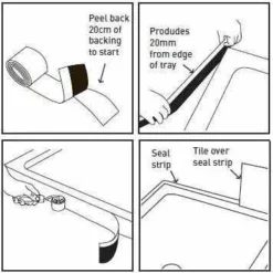 MX Tray 2.8m Flexi Seal Strip - Durable Shower Tray Up-Stand Seal for Leak-Free Showering -Bathroom Sales Shop mx instrustions