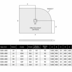 MX Minerals 1200 X 800 LH Ice White Slate Effect Offset Quadrant Shower Tray | High-Quality Shower Tray 7 MX Minerals 1200 X 800 LH Ice White Slate Effect Offset Quadrant Shower Tray | High-Quality Shower Tray -Bathroom Sales Shop mx offset quad tech