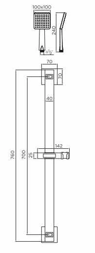 Niagara Observa Deluxe Square Handset Slide Rail Kit - Matt Black | Premium Shower Accessory 4 Niagara Observa Deluxe Square Handset Slide Rail Kit - Matt Black | Premium Shower Accessory - Image 2