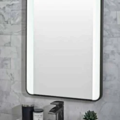 Noir Soft Square LED Bathroom Mirror - 500 X 700 mm - Modern Illuminated Vanity Mirror