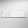 Nuie 1600 x 800 Walk-in Shower Tray with FREE Waste - Premium Quality Shower Base -Bathroom Sales Shop ntp1480 shower tray white co