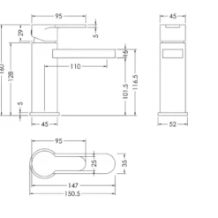 Nuie Windon Mono Basin Mixer Tap in Brushed Brass | Stylish & Durable Bathroom Tap -Bathroom Sales Shop nuie win805 tech
