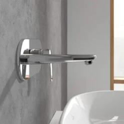 Villeroy & Boch O.novo Start Wall Mounted Single Lever Basin Mixer with Waste - Chrome -Bathroom Sales Shop onovo start wall mount basin mixer 3