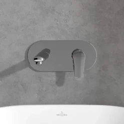 Villeroy & Boch O.novo Start Wall Mounted Single Lever Basin Mixer with Waste - Chrome -Bathroom Sales Shop onovo start wall mount basin mixer 4