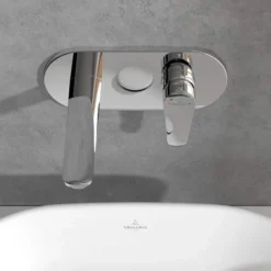 Villeroy & Boch O.novo Start Wall Mounted Single Lever Basin Mixer with Waste - Chrome -Bathroom Sales Shop onovo start wall mount basin mixer 5