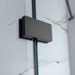 1400mm Pure Black Semi-Frameless Hinged Shower Door - Clear Glass | Premium Quality 9 1400mm Pure Black Semi-Frameless Hinged Shower Door - Clear Glass | Premium Quality -Bathroom Sales Shop onyx black hinge