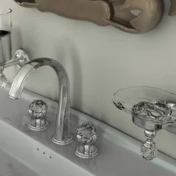 Oriental Crystal Open Toilet Roll Holder - Chrome, Gold, Black Chrome - Origins Living -Bathroom Sales Shop oriental crystal lifestyle 3 2