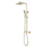 Orkney Series 2 Brushed Brass Square Dual Head Shower Kit - Highlife Bathrooms | Premium Rigid Riser Shower Kit -Bathroom Sales Shop orkney brass