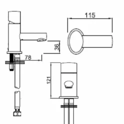 Sagittarius Oveta Cloakroom Basin Mixer Tap - Sleek Modern Design, Chrome Finish 5 Sagittarius Oveta Cloakroom Basin Mixer Tap - Sleek Modern Design, Chrome Finish -Bathroom Sales Shop oveta 306 spec 1