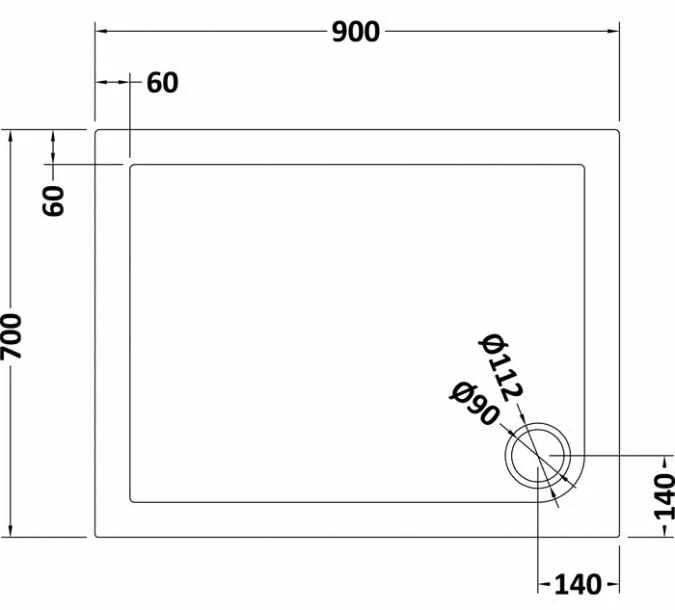 Nuie 900 x 700 Rectangle Shower Tray with FREE Waste - Durable & Stylish 4 Nuie 900 x 700 Rectangle Shower Tray with FREE Waste - Durable & Stylish - Image 2