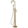 Pomeranian Brushed Brass Floor Standing Bath/Shower Mixer - Luxury Bathroom Tap -Bathroom Sales Shop pomeranian floorstanding bath shower mixer brass