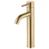 Pomeranian Mono Tall Basin Tap - Brushed Brass | Modern Bathroom Tap -Bathroom Sales Shop pomeranian tall basin mixer brass