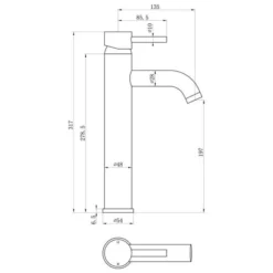 Pomeranian Tall Basin Mixer - Chrome | Premium Bathroom Tap for Modern Homes 7 Pomeranian Tall Basin Mixer - Chrome | Premium Bathroom Tap for Modern Homes -Bathroom Sales Shop pomeranian tall basin mixer tech 1