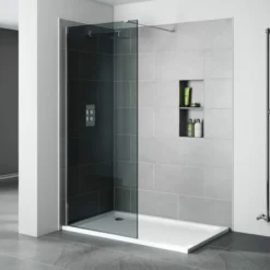 Prestige2 1100mm Smoked Wetroom Shower Screen | 10mm Glass by Frontline Bathrooms -Bathroom Sales Shop prestige2 10mm walk in smoked shwr glass panel 900 01