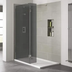 Prestige2 900mm Smoked Wetroom Shower Screen 10mm Glass by Frontline Bathrooms -Bathroom Sales Shop prestige2 smoked win panel crop web 01