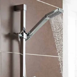 Pure Thermostatic Concealed Shower Valve with Fixed Rain Head & Riser Rail - Kartell UK -Bathroom Sales Shop pure handset 1