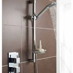 Pure Thermostatic Concealed Shower Valve with Fixed Rain Head & Riser Rail - Kartell UK -Bathroom Sales Shop pure riser rail valve 1