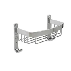 Croydex Premium Large Curved Shower Caddy | 250 X 140 X 125mm | Rust-Free Bathroom Organiser