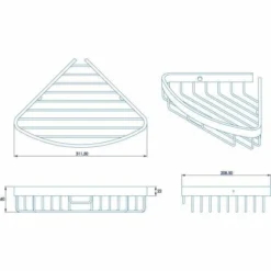 Croydex Premium Single Corner Shower Caddy - Rust-Free Bath Organiser - 60 X 208.5 X 311.5mm -Bathroom Sales Shop qm775941 tech