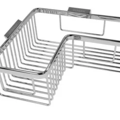 Roman L Shaped Corner Chrome Shower Basket - RSB04 | Space-Saving Shower Caddy