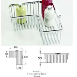 Roman L Shaped Corner Chrome Shower Basket - RSB04 | Space-Saving Shower Caddy 7 Roman L Shaped Corner Chrome Shower Basket - RSB04 | Space-Saving Shower Caddy -Bathroom Sales Shop rsb04 tech rd