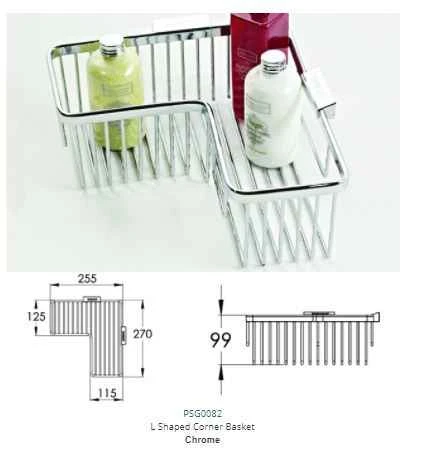 Roman L Shaped Corner Chrome Shower Basket - RSB04 | Space-Saving Shower Caddy 5 Roman L Shaped Corner Chrome Shower Basket - RSB04 | Space-Saving Shower Caddy - Image 3