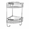Roman Double Corner Shower Basket With Hook - RSB05 - Chrome | Durable & Stylish Bathroom Organizer -Bathroom Sales Shop rsb05