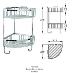 Roman Double Corner Shower Basket With Hook - RSB05 - Chrome | Durable & Stylish Bathroom Organizer 11 Roman Double Corner Shower Basket With Hook - RSB05 - Chrome | Durable & Stylish Bathroom Organizer -Bathroom Sales Shop rsb05 tech rd