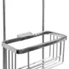 Roman Chrome Double Rectangular Shower Basket With Hooks RSB07 - Elegant Bathroom Storage Solution -Bathroom Sales Shop rsb07