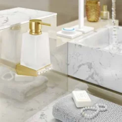 S8 Swarovski 340mm Gold Towel Rail - Luxury Bathroom Accessory by Origins Living 7 S8 Swarovski 340mm Gold Towel Rail - Luxury Bathroom Accessory by Origins Living -Bathroom Sales Shop s8 swarovski gold lifestyle 3