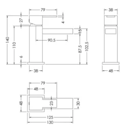 Sanford Mini Mono Basin Mixer | Modern Bathroom Tap | Chrome Finish -Bathroom Sales Shop sanford mini tech