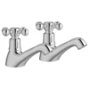 Saxony Basin Pillar Taps - Chrome Finish, Modern Bathroom Tap -Bathroom Sales Shop saxony basin pillar taps