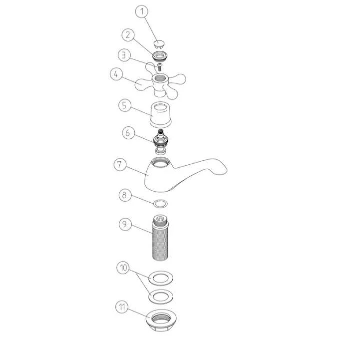 Saxony Basin Pillar Taps - Chrome Finish, Modern Bathroom Tap 4 Saxony Basin Pillar Taps - Chrome Finish, Modern Bathroom Tap - Image 2