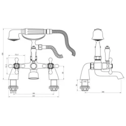 Saxony Bath/Shower Mixer - Modern Bathroom Taps with Chrome Finish -Bathroom Sales Shop saxony bath shower mixer tech