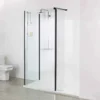 Roman Showers Select 400mm Matt Black Pivoting Deflector Panel - 8mm Glass, 443mm Width -Bathroom Sales Shop select front panel matt black 2