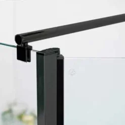 Roman Showers Select Matt Black 200 Pivoting Deflector Panel - 243mm Width (8mm Glass) 6 Roman Showers Select Matt Black 200 Pivoting Deflector Panel - 243mm Width (8mm Glass) -Bathroom Sales Shop select pivot brace matt black