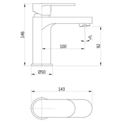 Semois Basin Mixer Tap with Click-Clack Waste - Modern Bathroom Tap -Bathroom Sales Shop semois basin mixer tech