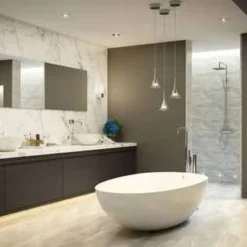 Sensio Zirconia Crystal Cone Bathroom LED Pendant Light – Elegant Modern Bathroom Ceiling Lighting